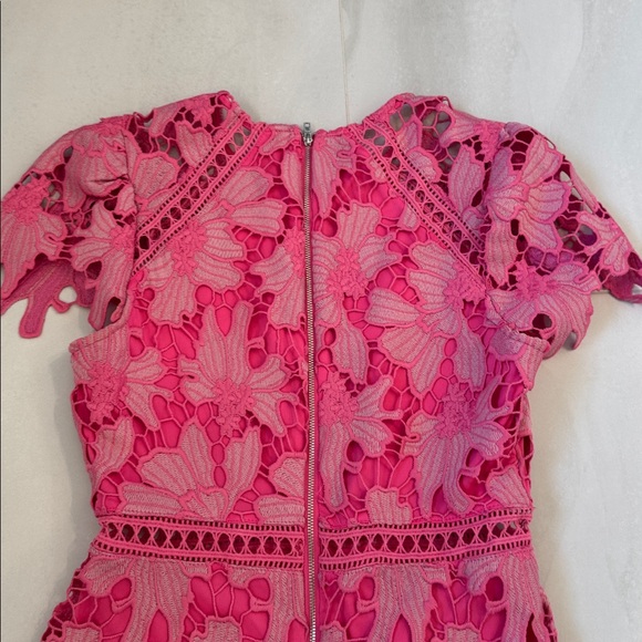 Avara Luxory High Quality Pink Women Lace Dress - Picture 8 of 8